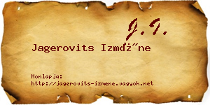 Jagerovits Izméne névjegykártya